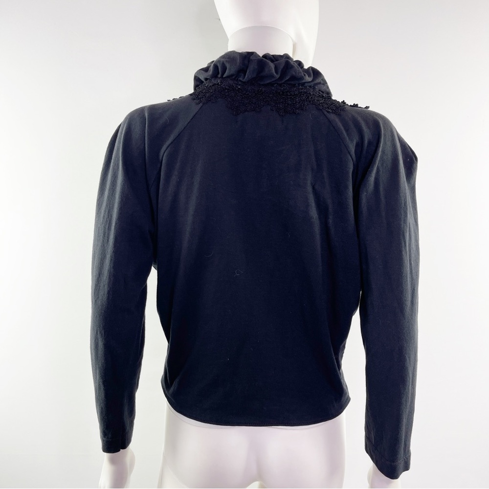 Vintage Phun Shirts of California Black Embroidered & Embellished Ruffle Jacket - Picture 4 of 10